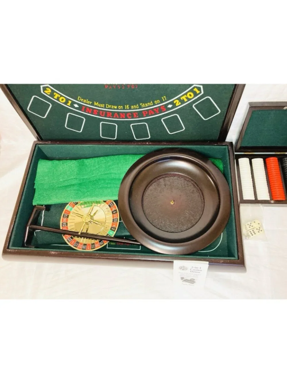 Excalibur 3 In 1 Casino House, Blackjack, Craps, Roulette New Damage Box Heavy